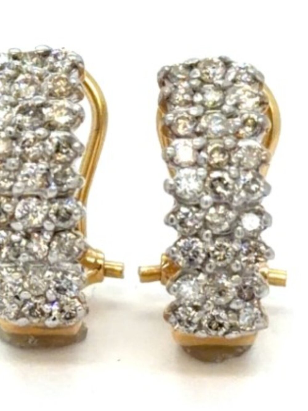 14K Diamond Pyramid Earrings with friction posts omega back Stunning Diamonds